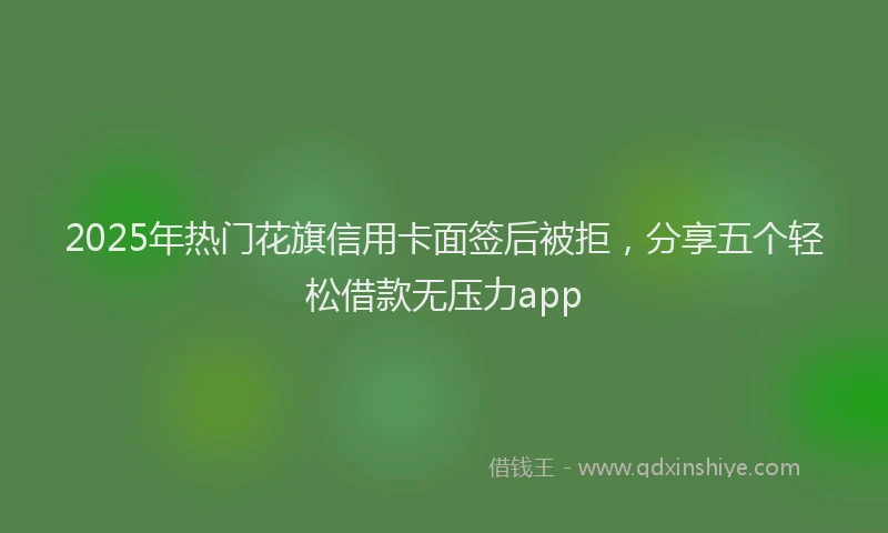 2025年热门花旗信用卡面签后被拒，分享五个轻松借款无压力app
