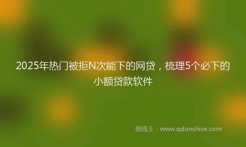 2025年热门被拒N次能下的网贷，梳理5个必下的小额贷款软件