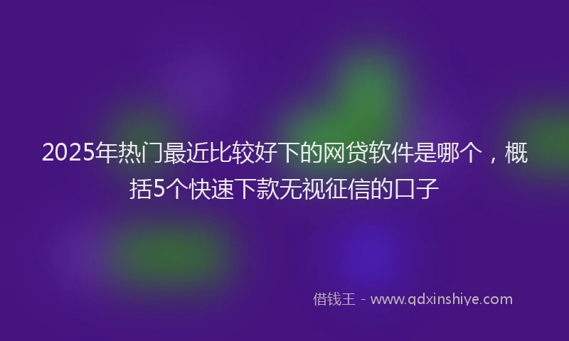 2025年热门最近比较好下的网贷软件是哪个，概括5个快速下款无视征信的口子