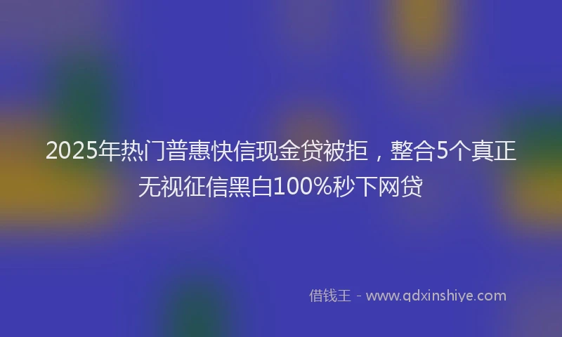 2025年热门普惠快信现金贷被拒，整合5个真正无视征信黑白100%秒下网贷