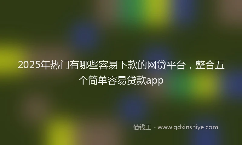 2025年热门有哪些容易下款的网贷平台，整合五个简单容易贷款app