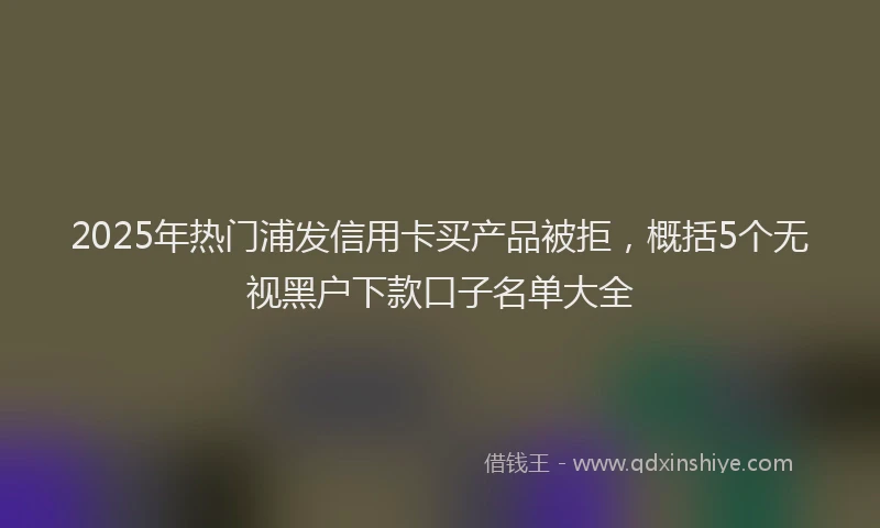 2025年热门浦发信用卡买产品被拒，概括5个无视黑户下款口子名单大全