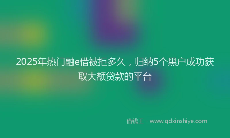 2025年热门融e借被拒多久，归纳5个黑户成功获取大额贷款的平台
