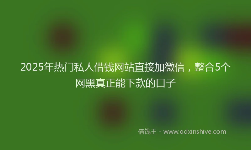 2025年热门私人借钱网站直接加微信，整合5个网黑真正能下款的口子