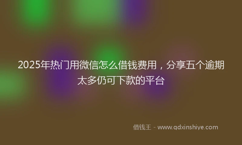 2025年热门用微信怎么借钱费用，分享五个逾期太多仍可下款的平台