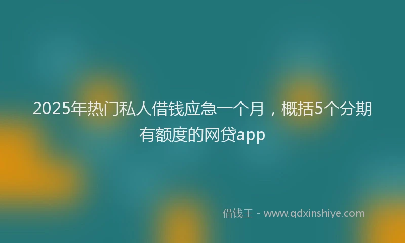 2025年热门私人借钱应急一个月，概括5个分期有额度的网贷app