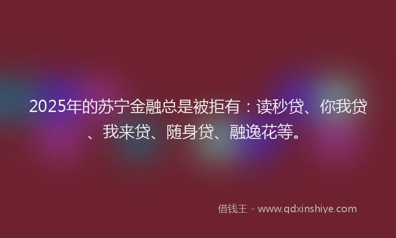 2025年的苏宁金融总是被拒有：读秒贷、你我贷、我来贷、随身贷、融逸花等。