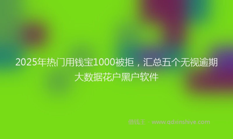 2025年热门用钱宝1000被拒，汇总五个无视逾期大数据花户黑户软件