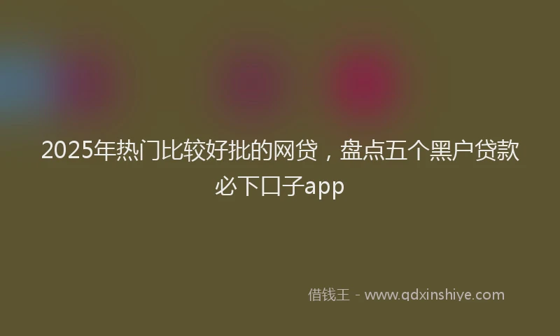 2025年热门比较好批的网贷，盘点五个黑户贷款必下口子app