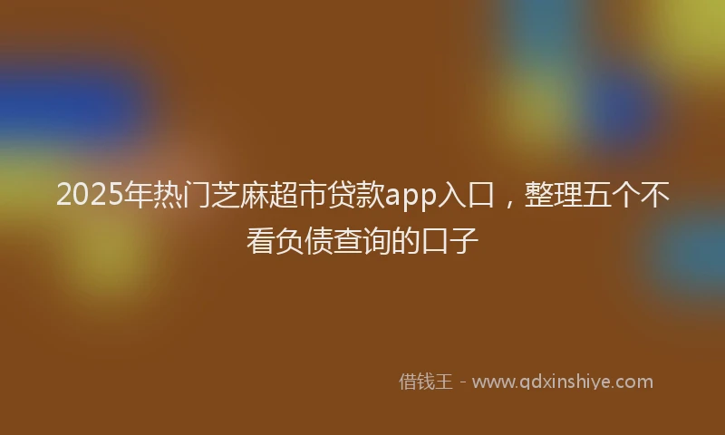 2025年热门芝麻超市贷款app入口，整理五个不看负债查询的口子
