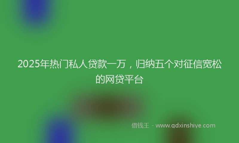 2025年热门私人贷款一万，归纳五个对征信宽松的网贷平台