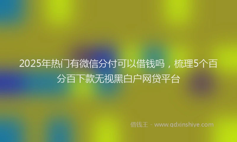 2025年热门有微信分付可以借钱吗，梳理5个百分百下款无视黑白户网贷平台