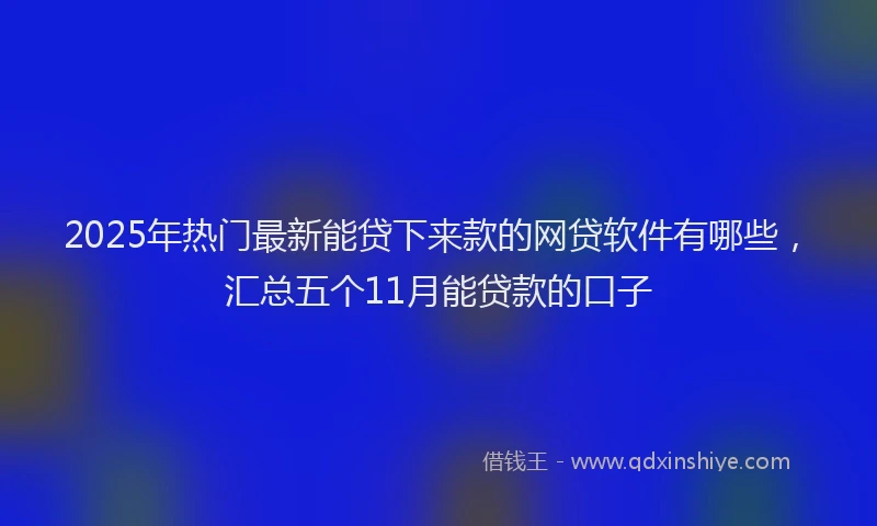 2025年热门最新能贷下来款的网贷软件有哪些，汇总五个11月能贷款的口子