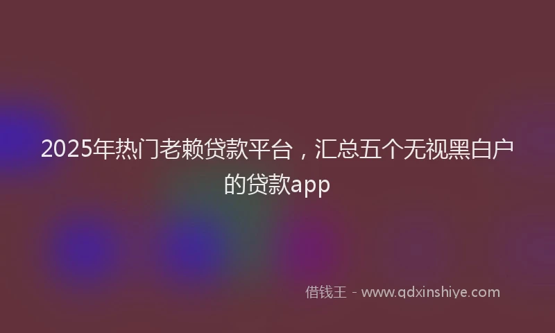 2025年热门老赖贷款平台，汇总五个无视黑白户的贷款app