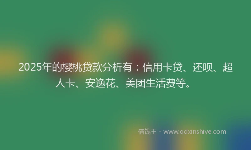 2025年的樱桃贷款分析有：信用卡贷、还呗、超人卡、安逸花、美团生活费等。