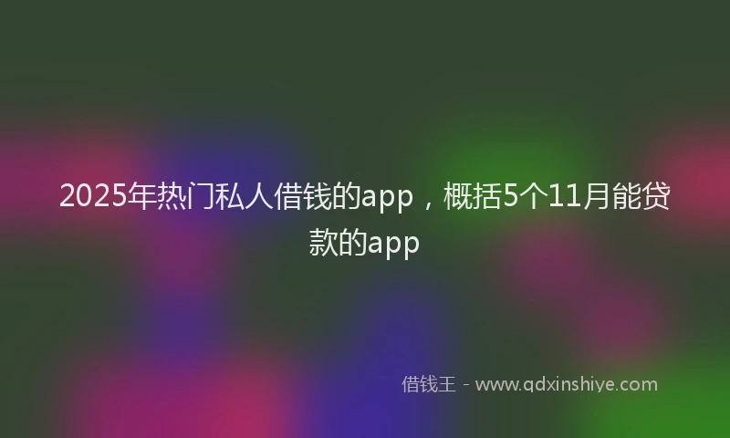 2025年热门私人借钱的app，概括5个11月能贷款的app