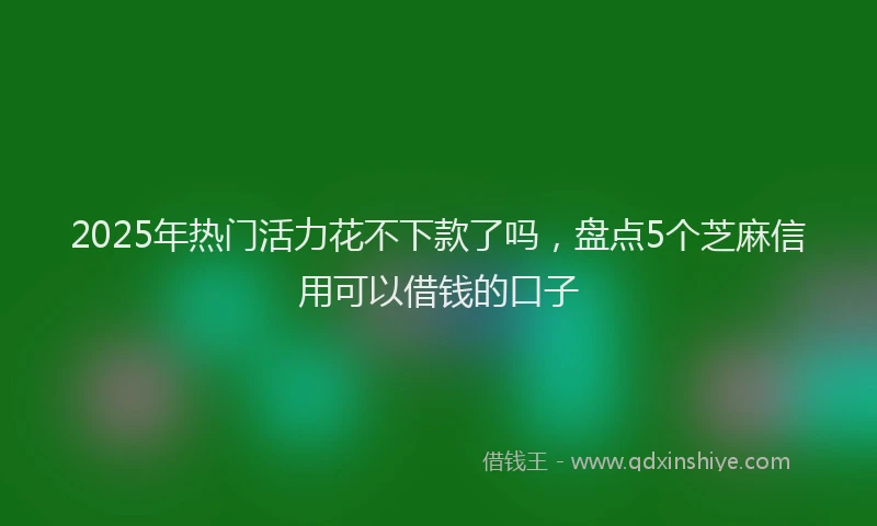 2025年热门活力花不下款了吗，盘点5个芝麻信用可以借钱的口子