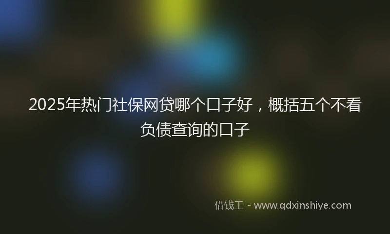 2025年热门社保网贷哪个口子好，概括五个不看负债查询的口子
