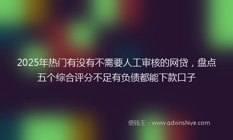 2025年热门有没有不需要人工审核的网贷，盘点五个综合评分不足有负债都能下款口子