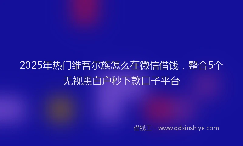 2025年热门维吾尔族怎么在微信借钱，整合5个无视黑白户秒下款口子平台