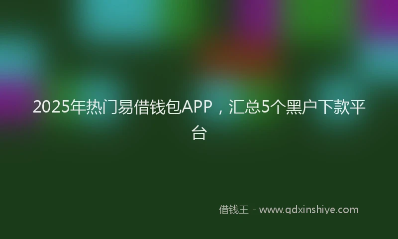 2025年热门易借钱包APP，汇总5个黑户下款平台