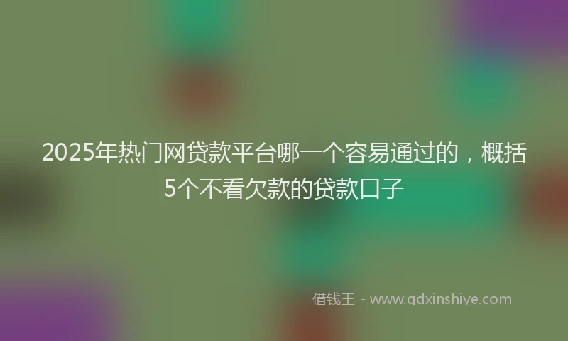 2025年热门网贷款平台哪一个容易通过的，概括5个不看欠款的贷款口子