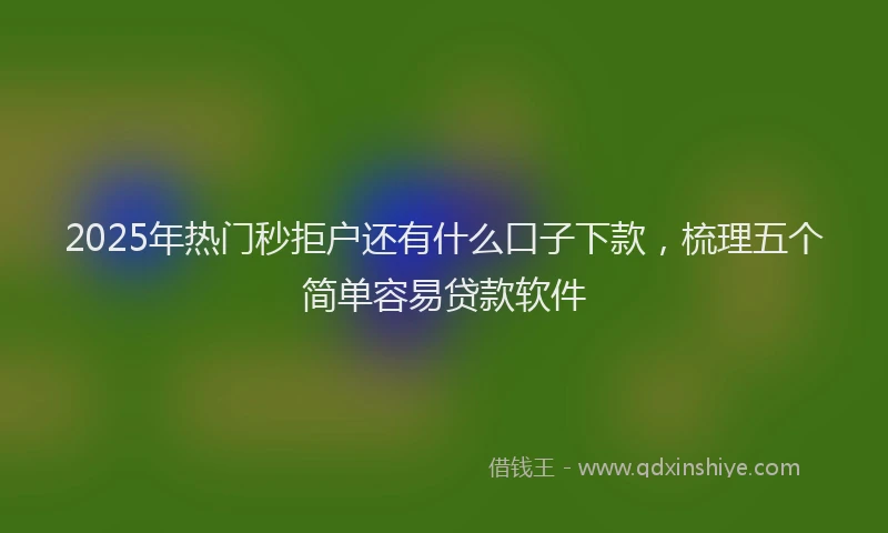 2025年热门秒拒户还有什么口子下款，梳理五个简单容易贷款软件