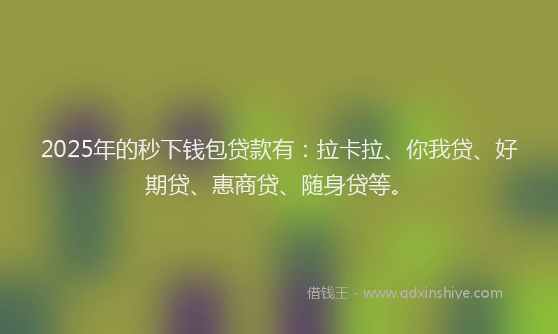 2025年的秒下钱包贷款有：拉卡拉、你我贷、好期贷、惠商贷、随身贷等。