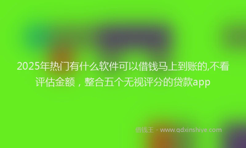 2025年热门有什么软件可以借钱马上到账的,不看评估金额，整合五个无视评分的贷款app