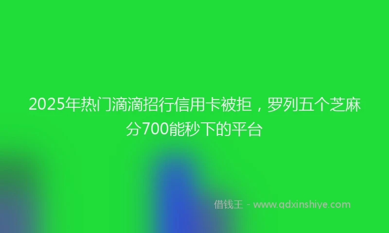 2025年热门滴滴招行信用卡被拒，罗列五个芝麻分700能秒下的平台