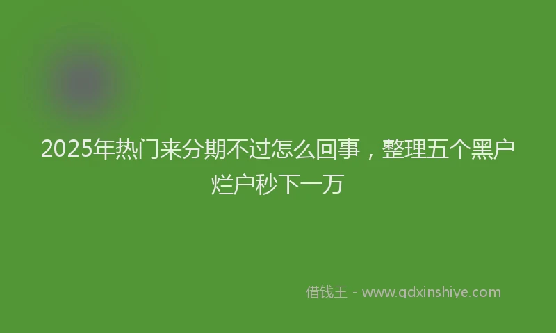 2025年热门来分期不过怎么回事，整理五个黑户烂户秒下一万