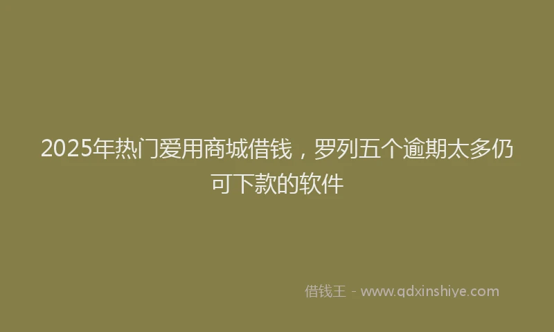 2025年热门爱用商城借钱，罗列五个逾期太多仍可下款的软件