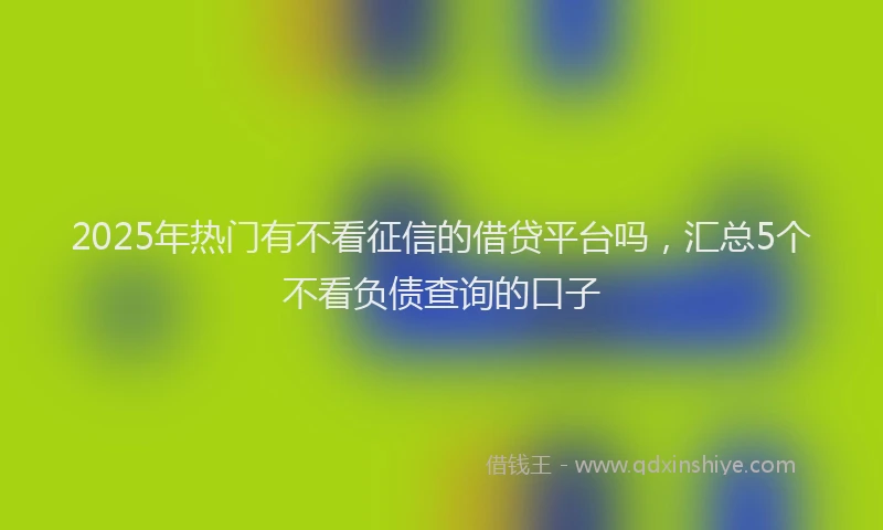 2025年热门有不看征信的借贷平台吗，汇总5个不看负债查询的口子
