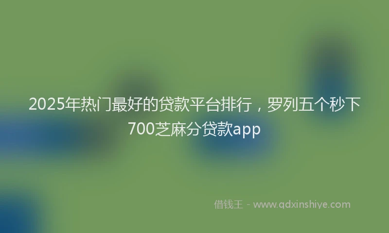 2025年热门最好的贷款平台排行，罗列五个秒下700芝麻分贷款app