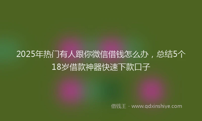 2025年热门有人跟你微信借钱怎么办，总结5个18岁借款神器快速下款口子