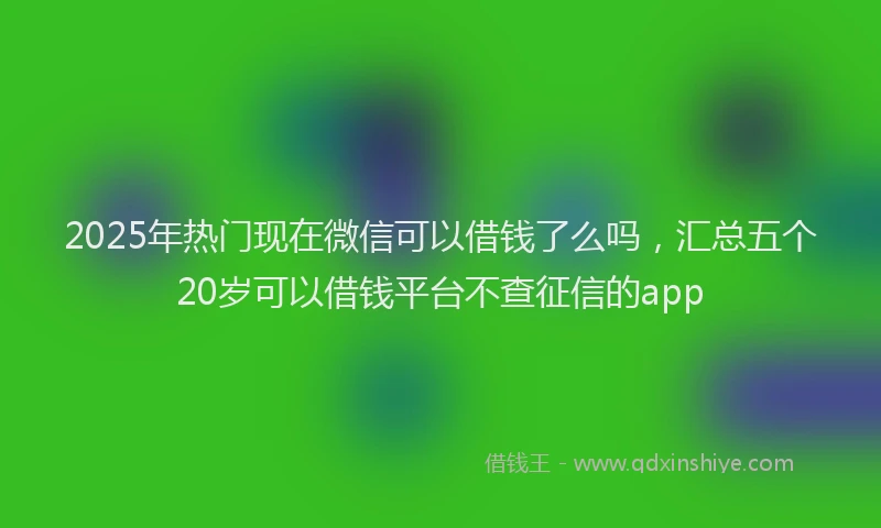 2025年热门现在微信可以借钱了么吗，汇总五个20岁可以借钱平台不查征信的app