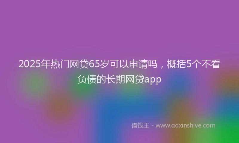 2025年热门网贷65岁可以申请吗，概括5个不看负债的长期网贷app