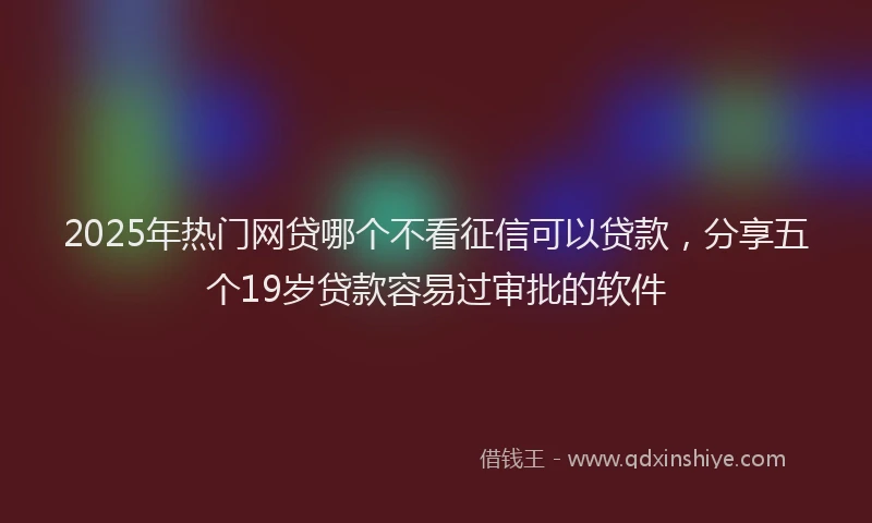 2025年热门网贷哪个不看征信可以贷款，分享五个19岁贷款容易过审批的软件