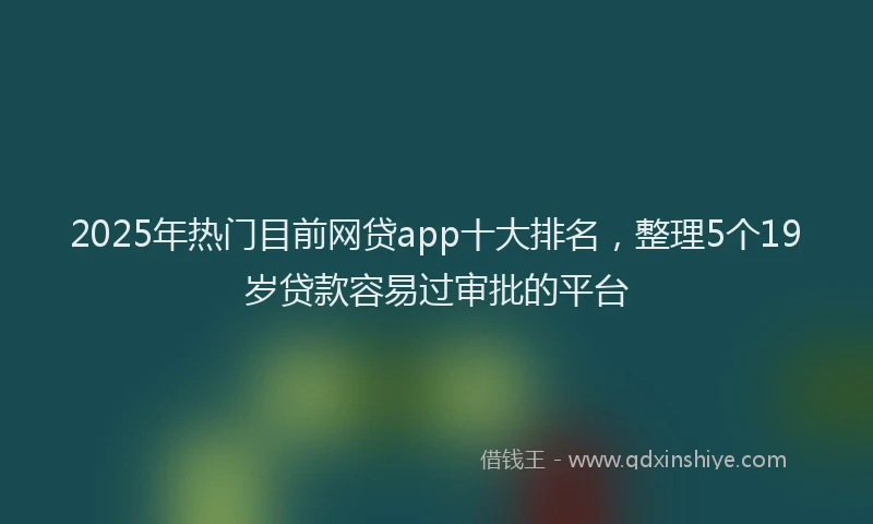 2025年热门目前网贷app十大排名，整理5个19岁贷款容易过审批的平台
