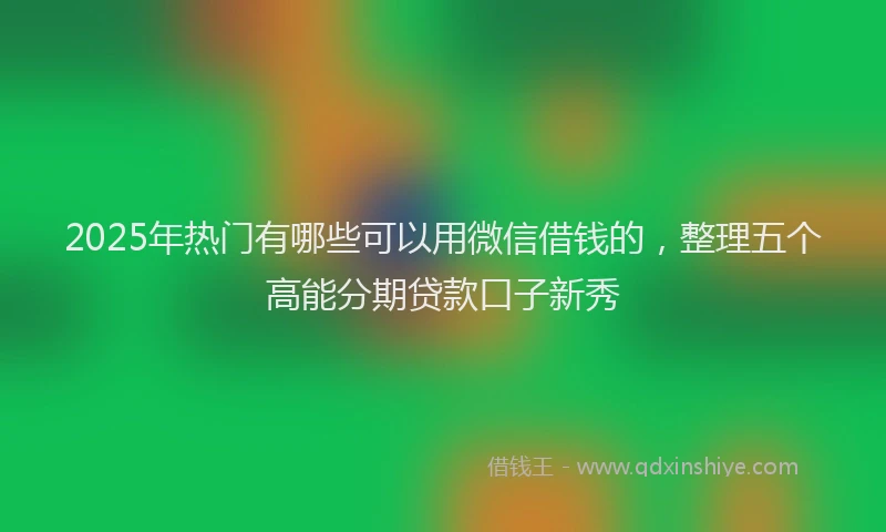 2025年热门有哪些可以用微信借钱的，整理五个高能分期贷款口子新秀