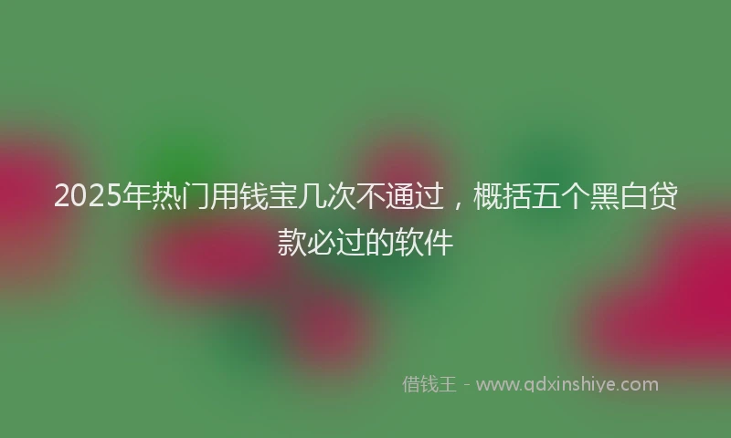 2025年热门用钱宝几次不通过，概括五个黑白贷款必过的软件