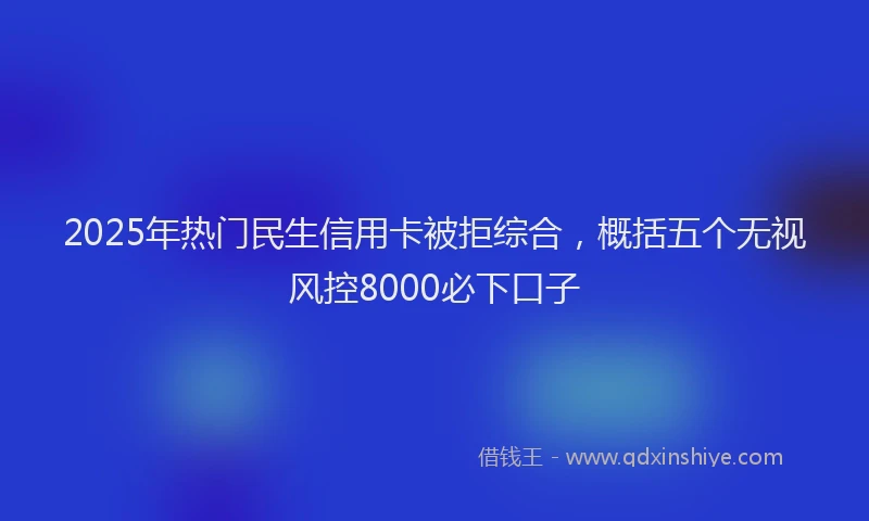 2025年热门民生信用卡被拒综合，概括五个无视风控8000必下口子