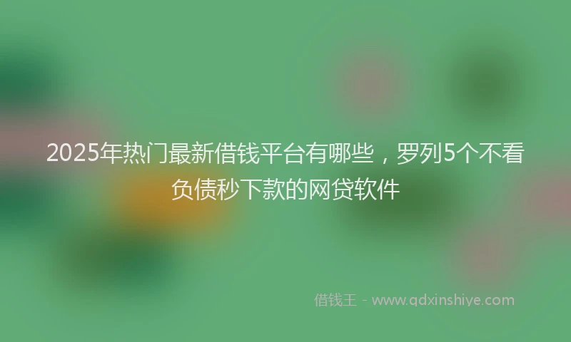 2025年热门最新借钱平台有哪些，罗列5个不看负债秒下款的网贷软件