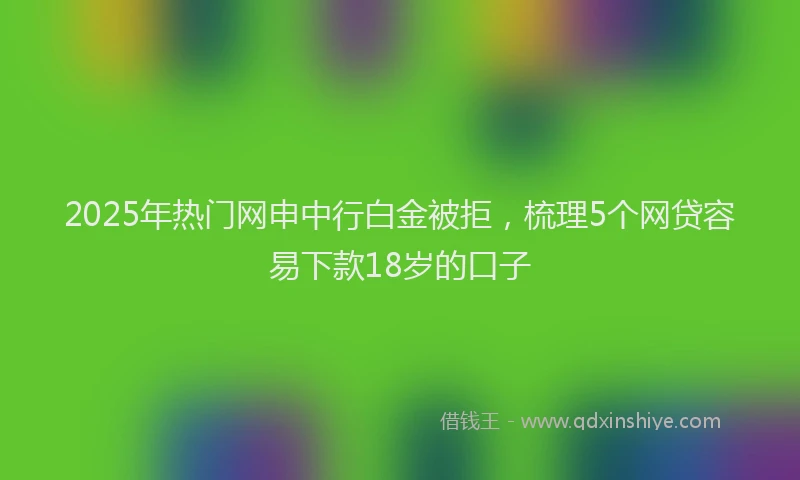 2025年热门网申中行白金被拒，梳理5个网贷容易下款18岁的口子