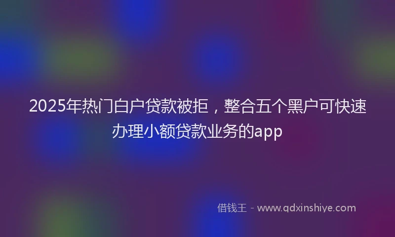 2025年热门白户贷款被拒，整合五个黑户可快速办理小额贷款业务的app