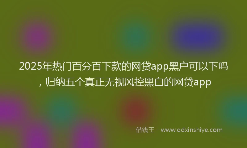 2025年热门百分百下款的网贷app黑户可以下吗，归纳五个真正无视风控黑白的网贷app