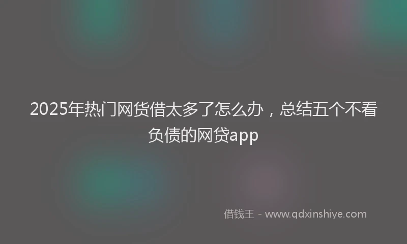 2025年热门网货借太多了怎么办，总结五个不看负债的网贷app