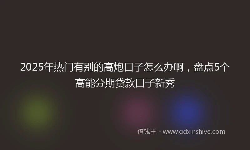 2025年热门有别的高炮口子怎么办啊，盘点5个高能分期贷款口子新秀