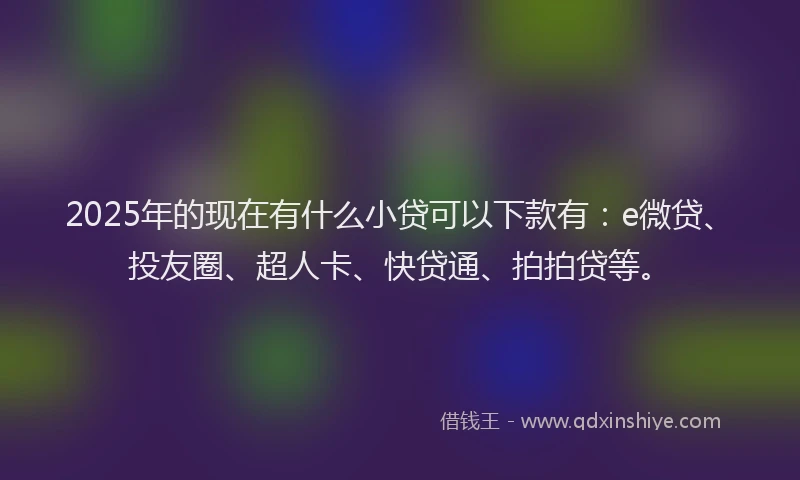 2025年的现在有什么小贷可以下款有：e微贷、投友圈、超人卡、快贷通、拍拍贷等。