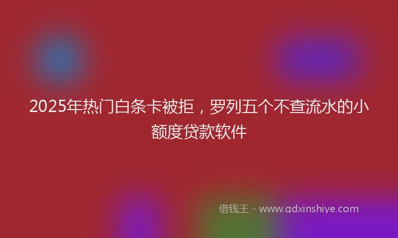 2025年热门白条卡被拒，罗列五个不查流水的小额度贷款软件